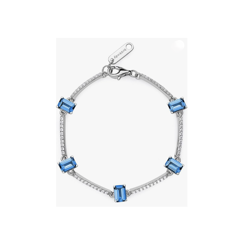 Brosway Bracciale Donna Semirigido Argento 925 Zirconi Color Blu Collezione Fancy - FFB04