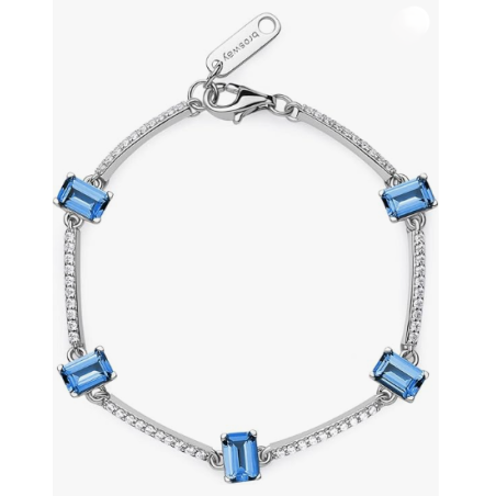 Brosway Bracciale Donna Semirigido Argento 925 Zirconi Color Blu Collezione Fancy - FFB04