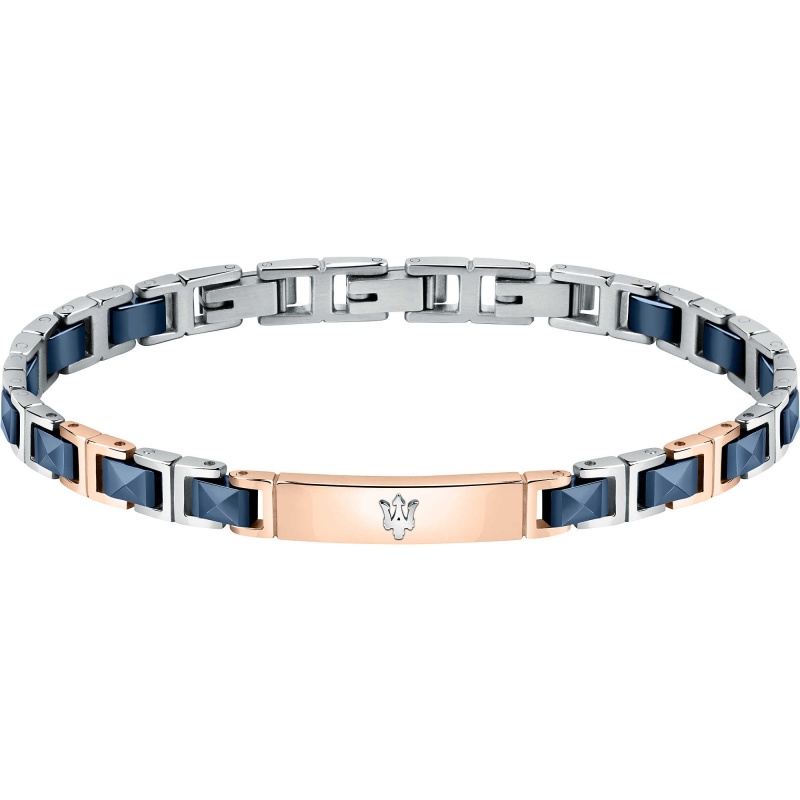 Bracciale Maserati ceramica acciaio blu  COD: JM420ATI05