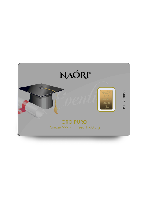 Lingotto d'oro 24KT oro 999 Naori idea regalo per Laurea