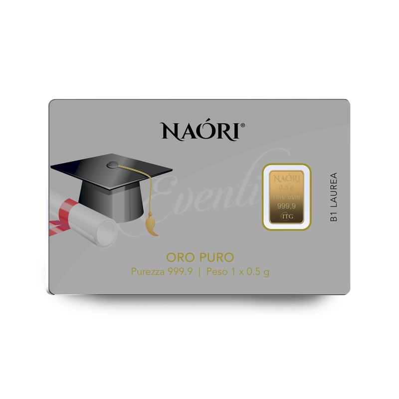 Lingotto oro Naori Laurea oro 999,9 in 24Kt