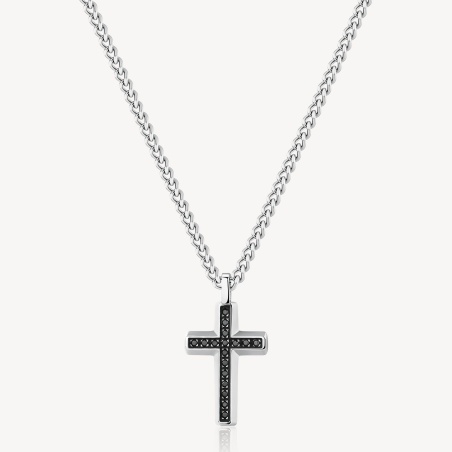 Collana lunga BROSWAY da uomo in acciaio pendente a forma di croce